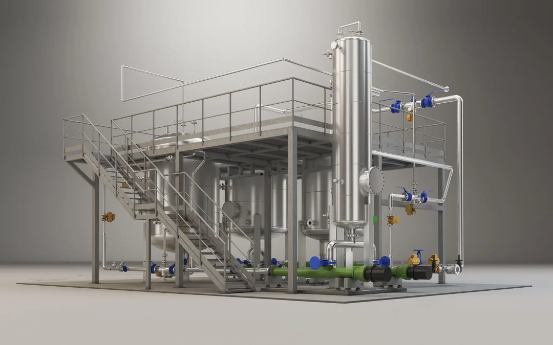 Animación 3D de planta industrial